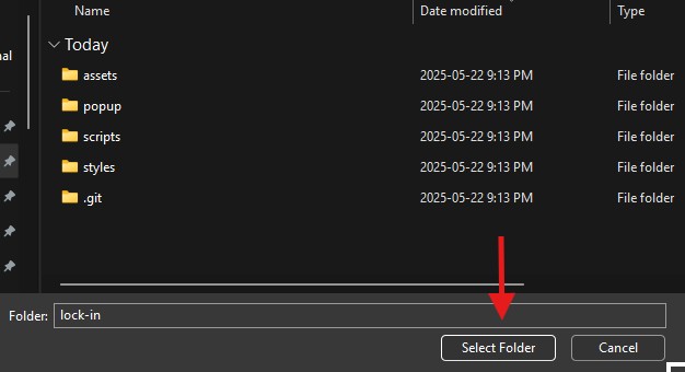 Select Folder button